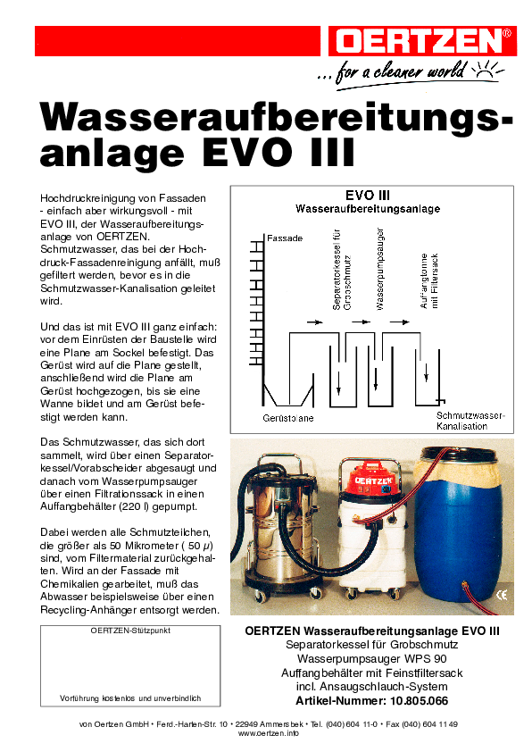 Wasseraufbereitungsanlage / Fassadenreinigung